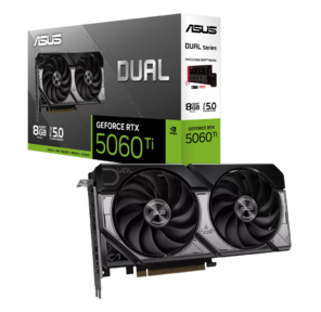 Видеокарта Asus PCI-E 5.0 DUAL-RTX5060TI-8G NVIDIA GeForce RTX 5060TI 8Gb 128bit GDDR7 2572 / 28000 HDMIx1 DPx3 HDCP Ret