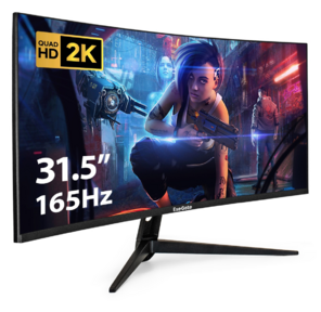 Монитор ExeGate Combat EC3200TA изогнутый игровой с аудио 31.5" WQHD 165 Гц  (VA Curved R1500 LED Grade A+,  2K,  2560x1440@165Гц  (WQHD),  16:9,  300cd / m2,  3500:1,  178° / 178°,  1ms,  HDMI2.0,  2xDisplayPort,  audio-out,  Speakers,  RGB-подсветка,  Flicker-free,  FreeSync,  Low Blue Light,  кабель DP 1.5м,  VESA,  регулировка наклона  (tilt),  черный)