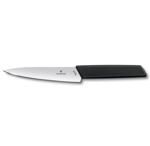 Нож кухонный Victorinox Swiss Modern  (6.9013.15B) стальной разделочный лезв.150мм черный блистер