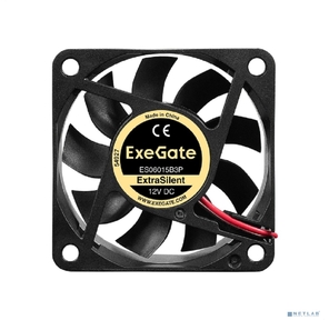Вентилятор 12В DC ExeGate ExtraSilent ES06015B3P  (60x60x15 мм,  2-Ball  (двойной шарикоподшипник),  3pin,  2500RPM,  17dBA)