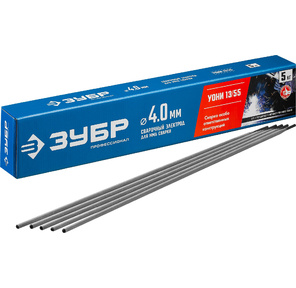 Электрод ЗУБР сварочный УОНИ 13 / 55 с основным покрытием,  для ММА сварки,  d 4.0 х 450 мм,  5 кг в коробке,  Профессионал.