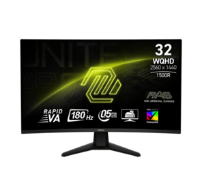 Монитор 31.5" MSI MAG 32CQ6F VA 2560x1440,  180 Гц,  0.5 мс,  16:9,  400 кд / м²,  2xHDMI 2.0b,  DP 1.4,  USB-C,  3.5 Jack,  DisplayHDR 400,  Adaptive-Sync,  изогнутый экран  (1500R),  VESA 100x100,  черный
