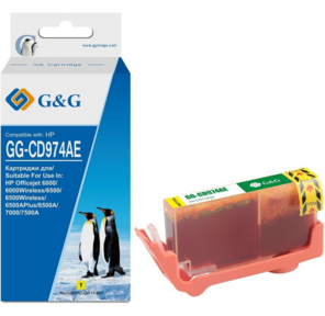 Картридж струйный G&G GG-CD974AE желтый  (14.6мл) для HP Officejet 6000 / 6000Wireless / 6500 / 6500Wireless