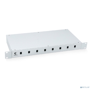 Cabeus FO-19-8SC Кросс бокс оптический 19" на 8 SC  (LC duplex) со сплайс пластиной и КДЗС  (без пигтейлов и проходных адаптеров)