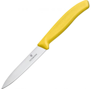 Нож кухонный Victorinox Swiss Classic  (6.7706.L118) стальной для овощей лезв.100мм прямая заточка желтый