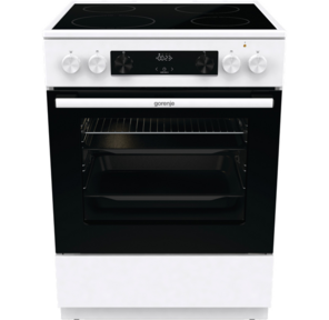 Плита Электрическая Gorenje GEC6C40WD белый стеклокерамика  (без крышки)