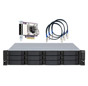 SMB QNAP TL-R1200S-RP SATA 6GB / s JBOD storage enclosure,  12-tray 3, 5" / 2, 5" w / o HDD,  3 x SFF-8088,  2 PSU. Rackmount. W / o rail kit RAIL-B02