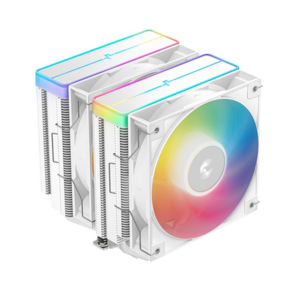 Кулер для процессора DEEPCOOL AG620 WH ARGB V2 LGA20XX / 1700 / 1200 / 115X / AM5 / AM4  (9шт / кор,  TDP 260W,  PWM,  ARGB DUAL Fan 120mm,  6 тепл. трубок,  белый) RET
