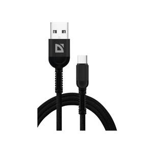 Defender Кабель F167,  USB 2.0  (AM) - Type C,  1метр,  2.4А,  нейлоновая оплетка,  чёрный.