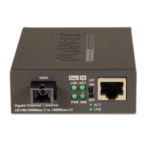 10 / 100 / 1000Base-T to WDM Bi-directional Fiber Converter - 1550nm - 60KM