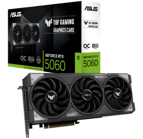Видеокарта ASUS GeForce RTX 5060 8Gb DDR7 128 bit 3*DP / HDMI 3FAN  (TUF-RTX5060-O8G-GAMING) RTL