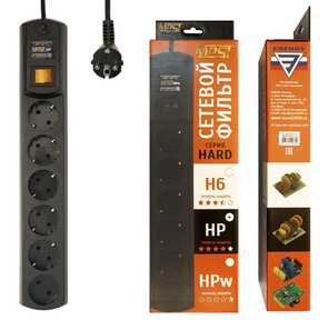 Сетевой фильтр Most HP 5м  (6 розеток) черный  (коробка)