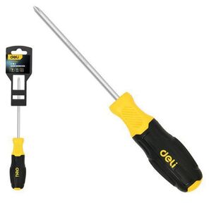 Двухсторонняя отвертка Deli DL632102 PH2+SL6,  сталь Cr-V,  общая длина хвостовика 135мм,  двухкомпонентная прорезиненная рукоять