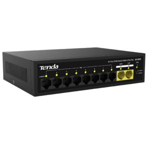Tenda S110PC Коммутатор неуправляемый PoE,  10 портов,  10x100 Мбит / с,  PoE 8х до 30 Вт,  настольный