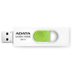 Флеш накопитель 64GB A-DATA UV320,  USB 3.2,  белый / зеленый