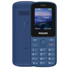 Мобильный телефон Philips E2101 Xenium синий моноблок 2Sim 1.77" 128x160 GSM900 / 1800 MP3 FM microSD