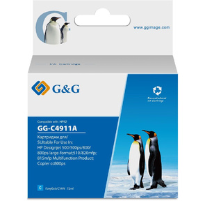 Картридж струйный G&G GG-C4911A голубой  (72мл) для HP DJ 500 / 800C