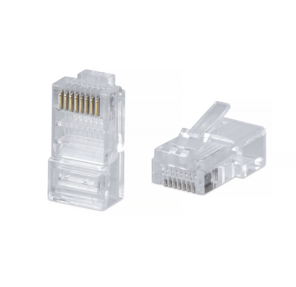 Cabeus 8P8C Коннектор RJ-45 под витую пару,  категория 5e,  универсальный  (для одножильного и многожильного кабеля) для проводников с толщиной по изоляции до 1, 05 мм