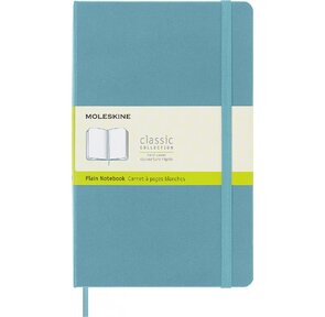 Блокнот Moleskine CLASSIC QP062B35 Large 130х210мм 240стр. нелинованный твердая обложка фиксирующая резинка голубой