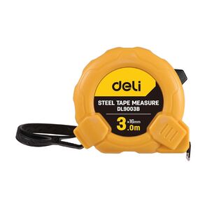 Рулетка Deli DL9003B 3м*16мм Метрическая. Корпус ударопрочный.
