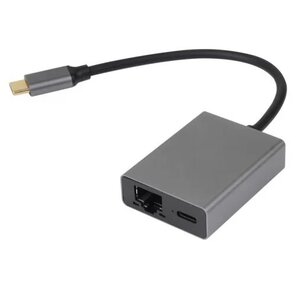 Адаптер TypeC--->RJ45+PD 100Вт,  Allum Shell,  VCOM <CU4591>