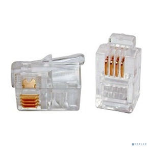 Gembird  коннектор телефонный RJ11 6P4C  (100 шт. в уп.!!!)  (MP-6p4c / 5)