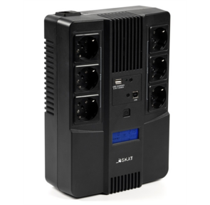  (8935) Бастион SKAT-UPS AI 800ВА / 480Вт / line-interactive / АКБ 9Ачx1 /  3xSchuko 3xSchuko / Дисплей / 3 л.г.