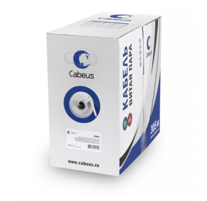 Cabeus UTP-4P-Cat.5e-SOLID-LSZH-GY-LIGHT Кабель витая пара UTP  (U / UTP),  категория 5e,  4 пары 0, 47мм  (24 AWG),  LSZH,  нг (А)-HF,  серый,   (305 м)