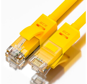 Greenconnect Патч-корд прямой 0.5m,  UTP кат.5e,  желтый,  позолоченные контакты,  24 AWG,  литой,  GCR-LNC02-0.5m,  ethernet high speed 1 Гбит / с,  RJ45,  T568B