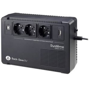 Systeme Electriс BVSE800RS Back-Save,  800VA / 480W,  230V,  Line-Interactive,  AVR,  3xSchuko,  USB charge (type A),  USB
