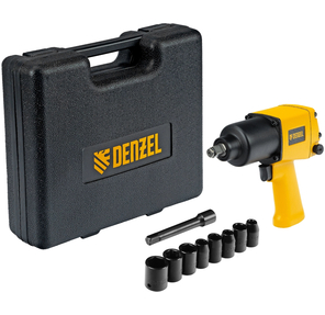 Ударный пневмогайковерт IW860+набор головок,  1 / 2",  7000 об / мин,  868 Нм /  /  Denzel