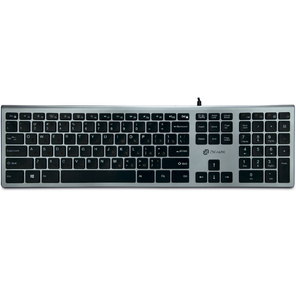 Клавиатура Оклик 890S серый / черный USB slim Multimedia