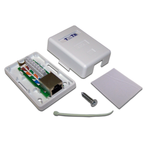 Настенная розетка,  1 порт RJ-45 категории 6,  STP,  белая