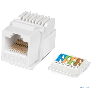 Cabeus KJ-RJ45-Cat.5e-Toolless Вставка Keystone Jack RJ-45 (8P8C),  категория 5e,  без инструмента Toolless,  белая