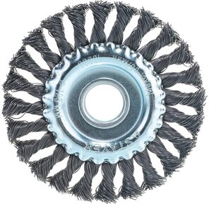 STAYER [35120-125] Щетка дисковая для УШМ,  плетенные пучки проволоки 0, 5мм,  125мм / 22мм