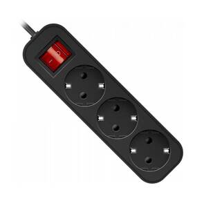 Defender Удлинитель с заземлением G350 Выключатель,  5.0 м,  3 розетки  (99335)