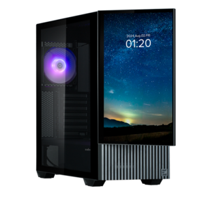 ZALMAN Z10 DS,  ATX,  BLACK,  WINDOW,  built-in 15.6-inch FHD display,  2x3.5",  2x2.5",  2xUSB3.0,  1xUSB 3.1 Type-C,  FRONT 2x120mm,  REAR 1x120mm ARGB