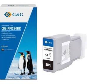 Картридж струйный G&G GG-PFI320BK PFI-320BK черный  (300мл) для Canon imagePROGRAF TM-200 / 200MFP / 205 / 300 / 300MFP / 305