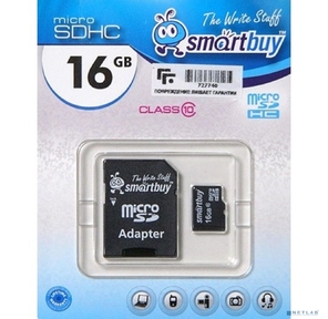 Micro SecureDigital 16Gb Smart buy SB16GBSDCL10-01 {Micro SDHC Class 10,  SD adapter}