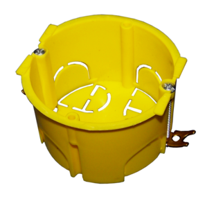 Коробка TWT  (TWT-BX45x45-YL) подрозеточная в стену для суппорта 45х45. желтая