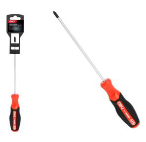 Крестовая DL3458 PH1x150мм сталь S2,  матовый стержень,  двухкомпонентная прорезиненная рукоять