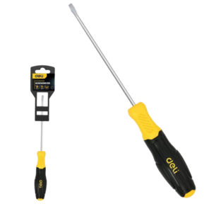 Шлицевая отвертка Deli DL6362001N 6х200мм сталь Cr-V,  двухкомпонентная прорезиненная рукоять