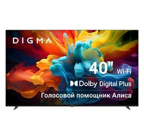 Телевизор LED Digma 40" DM-LED40SBB33 Яндекс.ТВ Frameless черный / черный FULL HD 60Hz DVB-T DVB-T2 DVB-C DVB-S DVB-S2 USB WiFi Smart TV