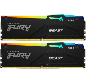 Память DDR5 2x32GB 5600MHz Kingston KF556C36BBEAK2-64 Fury Beast RGB RTL Gaming PC5-44800 CL36 DIMM 288-pin 1.25В single rank с радиатором Ret