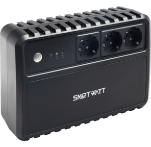 Источник бесперебойного питания SmartWatt ИБП линейно-интерактивный,  мощность 600 / 360 ВА / Вт,  напольный,  LED индикация,  Shuko CEE7 / 4 - 3 шт.