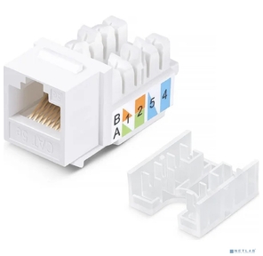 Cabeus KJ-RJ45-Cat.5e-90-SW Вставка Keystone Jack RJ-45,  категория 5e,  заделка 110 тип,  белая,  со стяжкой