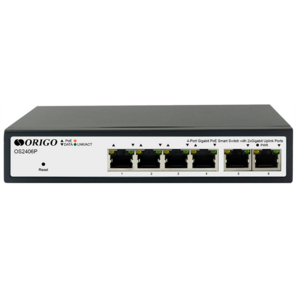 ORIGO Настраиваемый L2 PoE-коммутатор 4x1000Base-T PoE,  2х1000Base-T,  PoE-бюджет 60 Вт