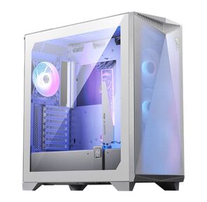 Корпус MSI MPG GUNGNIR 300R AIRFLOW White,  Midi Tower,  EATX , 2xUSB 3.2 Gen 1,  1xUSB 3.2 Gen2 Type-C, 
4x120mm PWM ARGB Fan,  ARGB+PWM Control Board,  Tempered Glass Window