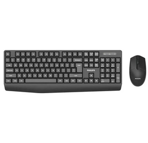 Philips Беспроводной Комплект  SPT6337,  2.4 GHz 104 клав / 3 кнопки,  1600dpi,  русская заводская раскладка,  чёрный