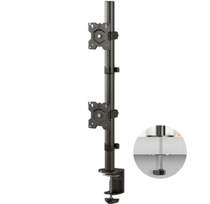 Кронштейн для 2-х мониторов KRON /  10-24" макс. 100*100,  струбцина,  наклон -5?+15? поворот 360? макс. нагрузка 20кг,  вертикальное размещение